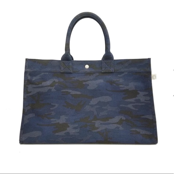Quilted Koala East West Canvas Tote Dark Blue Camo - Picture 2 of 11
